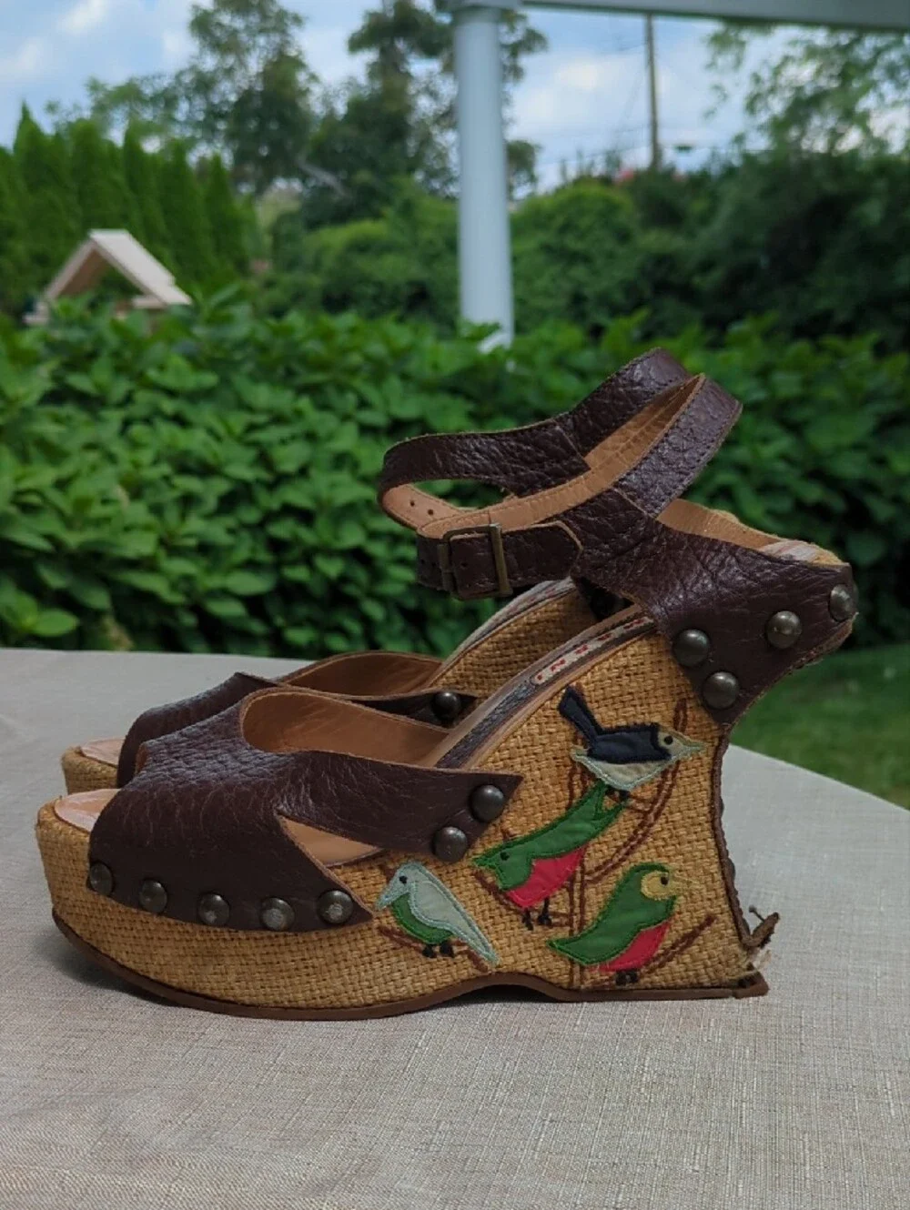 Vintage MARNI bird block Heels